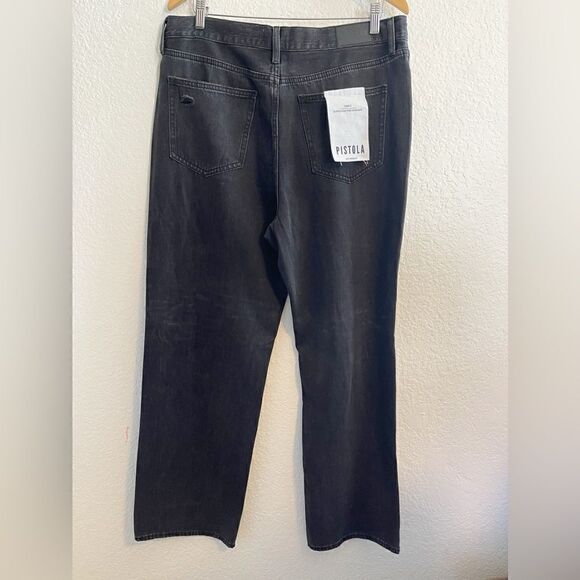 Pistola Cassie High Rise Classic Straight Jeans distressed washed black NWT 33 - Picture 5 of 10